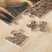 Rood vossen voor de pup (Vulpes vulpes) Legpuzzel (Zijkant)