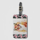 Rood-vossen Waterverf-schilderende kerrie Bagagelabel (Voorkant (verticaal))