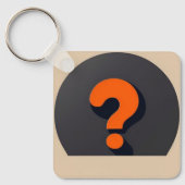 Rood vraagteken met een zwarte cirkel achtergrond sleutelhanger (Voorkant)