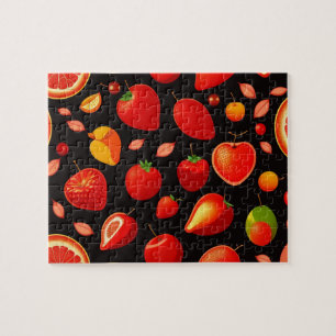 Rood Vruchtenpatroon Legpuzzel