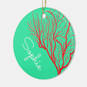 Rood vuurkoraal zee keramisch ornament (Links)