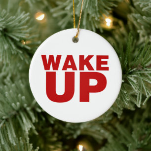 Rood wakker keramisch ornament
