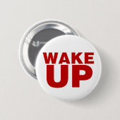 Rood wakker ronde button 5,7 cm (Voorkant /achterkant)