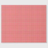 Rood | Wappapier van witte gingham Cadeaupapier (Vlak)