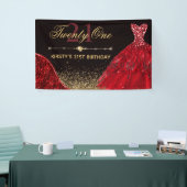 Rood Waterverf Dress & Red wave Edge 21st Birthday Spandoek (Beurs)