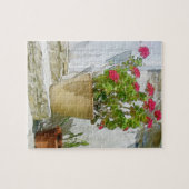 Rood waterverf geranium legpuzzel (Horizontaal)