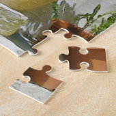 Rood waterverf geranium legpuzzel (Zijkant)