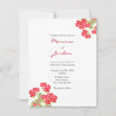 Rood Waterverf Geraniums 2 Kaart (Voorkant)