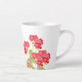 Rood Waterverf Geraniums 2 Latte Mok (Rechts)