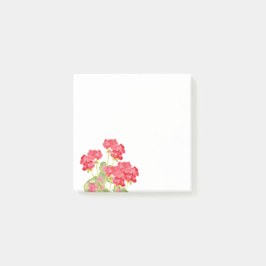Rood Waterverf Geraniums 2 Post-it® Notes (Voorkant)