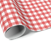 Rood Waterverf Gingham-pakpapier Cadeaupapier (Rol Hoek)