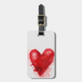 Rood waterverf hart gotisch meisje valentijn bagagelabel (Voorkant verticaal)