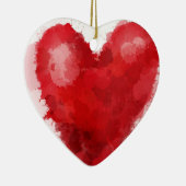 Rood waterverf hart gotisch meisje valentijn keramisch ornament (Rechts)