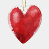Rood waterverf hart gotisch meisje valentijn keramisch ornament (Links)