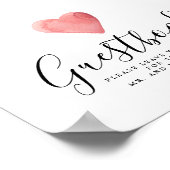 Rood Waterverf Heart Weddenschap Poster (Hoek)