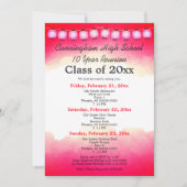 Rood Waterverf High School Class Reunion Sjabloon Kaart (Voorkant)