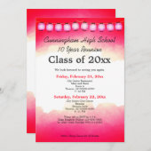 Rood Waterverf High School Class Reunion Sjabloon Kaart (Voorkant / Achterkant)