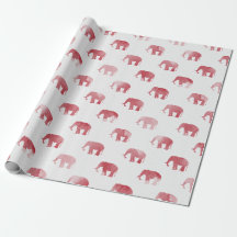 Rood Waterverf met olifant