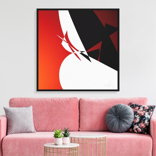 Rood weg canvas afdruk (Insitu (Woonkamer))