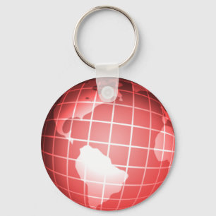 Rood Wereldbol Sleutelhanger