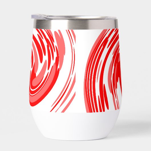 Rood wervelontwerp op Waterfles (Rechts)