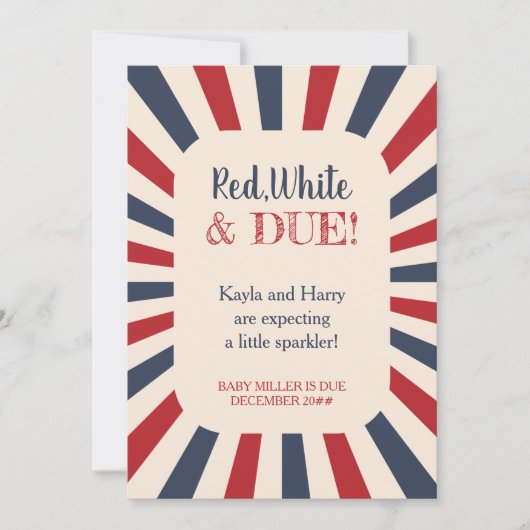 Rood White wegens moederschap Foto  Zwangerschap Aankondiging (Voorkant)