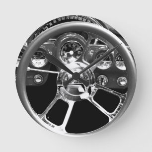 Rood wiel ronde klok