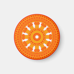 Rood wiel van Dharma (boeddhistische kunst) Magneet