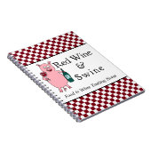 Rood wijn en wijn notitieboek (Rechterzijde)