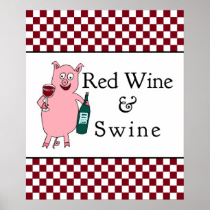 Rood wijn en wijn poster