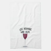 Rood wijn met citaat theedoek (Verticaal)