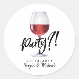 Rood-wijnfeest Ronde Sticker