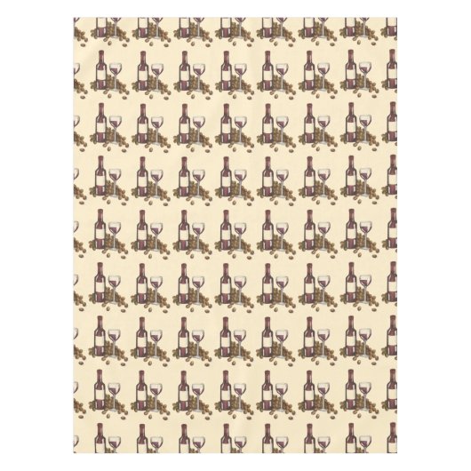 Rood wijnflesje Glass Winery Print Pattern Tafelkleed (Voorkant)