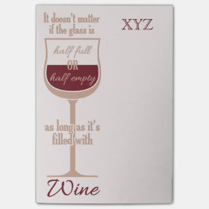 Rood wijnglas, aangepast na-it notities post-it® notes