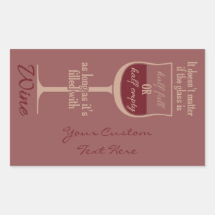 Rood wijnglas, aangepaste stickers