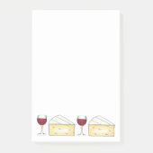 Rood wijnglas + brie kaaskaas, na het opschrift post-it® notes (Voorkant)