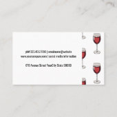 Rood wijnglas patroon visitekaartje (Achterkant)