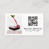 Rood wijnglas | Qr-code Visitekaartje (Voorkant)