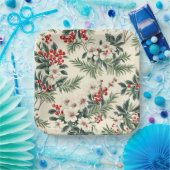  rood winterberry kerst papieren bordje (Feest)