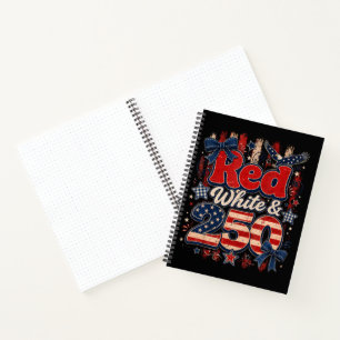 Rood Wit 250 Jaar Amerikaanse Vrijheid 1776-2026 Notitieboek