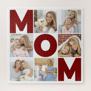 Rood & wit 6 Foto Collage Mam Legpuzzel