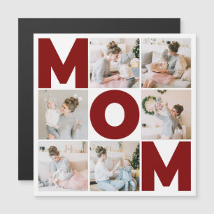 Rood & wit 6 Foto collage mam Magnetische Kaart