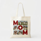 Rood & wit 6 Foto Collage Mam Tote Bag (Voorkant)