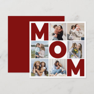 Rood & wit 6 Foto Collage Mat Flat Card