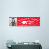 Rood & Wit Aangepaste Foto 8' Brede Afstuderen Ban Spandoek (Beurs)