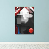 ROOD & WIT ABSTRACT CANVAS AFDRUK (Insitu (Houten vloer))