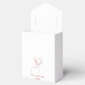 Rood wit abstract rendier moderne kerst bedankdoosjes (Geopend)