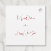 Rood wit abstract rendier moderne kerst bedankjes labels (Achterkant)