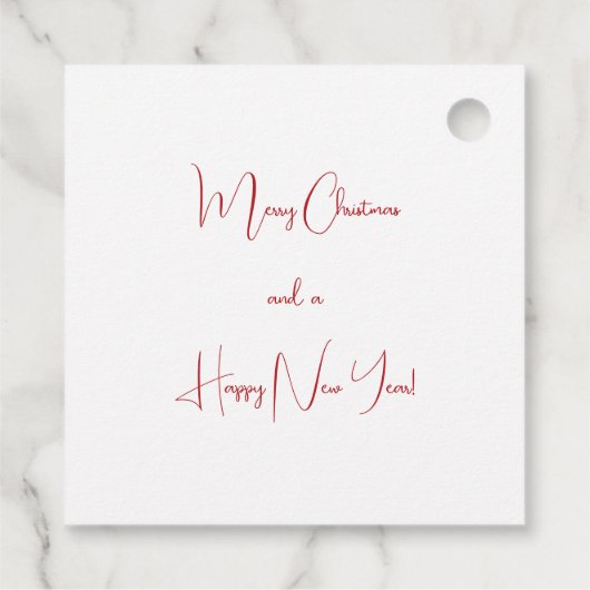 Rood wit abstract rendier moderne kerst bedankjes labels (Achterkant)