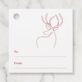 Rood wit abstract rendier moderne kerst bedankjes labels (Voorkant)